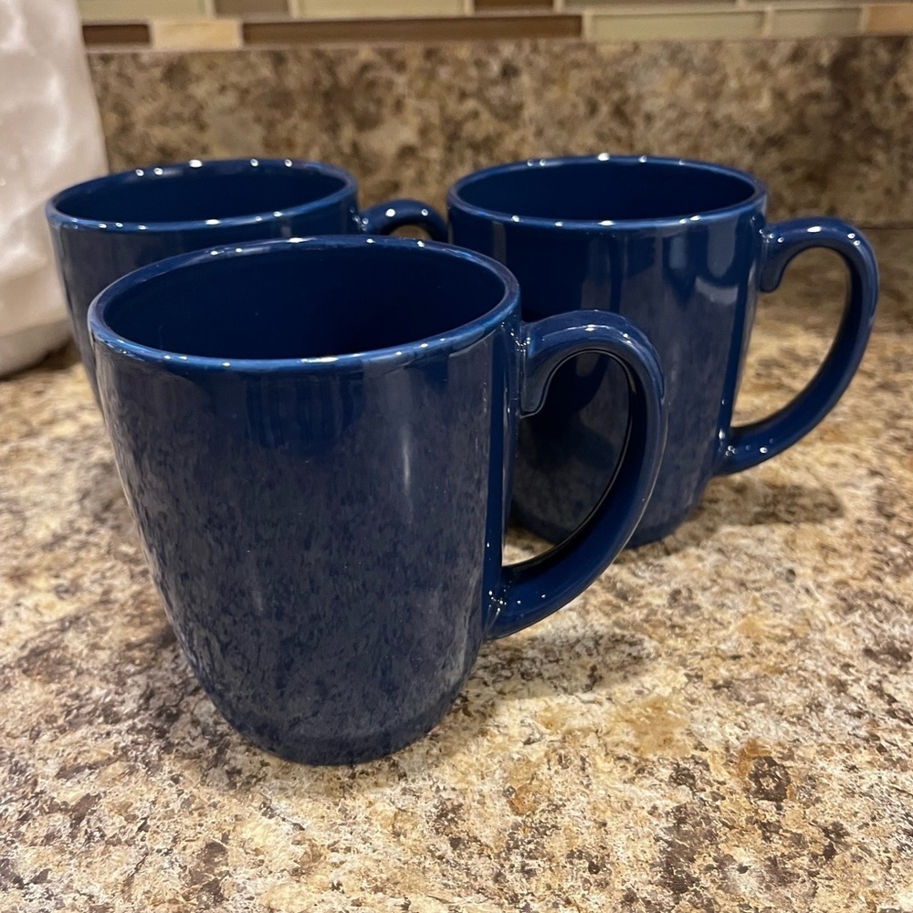 Corelle Stoneware Coffee Mug Set of 3 Blue Cornflower 10 oz. - Picture 10 of 11